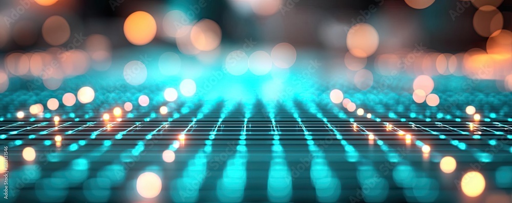 Poster Matrix abstract background idea. Abstract technology background with bright glowing lights and vibrant colors.