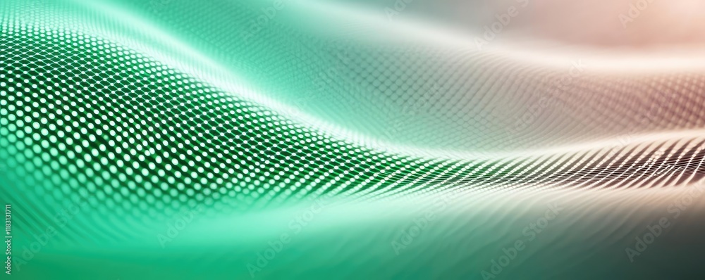Aufkleber Matrix abstract background idea. Abstract wave pattern with green and gold hues creating a modern digital background.