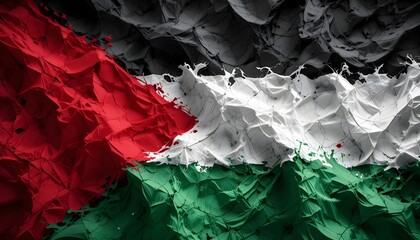 Abstract black white green red gradient background symbolizes the Palestinian flag 