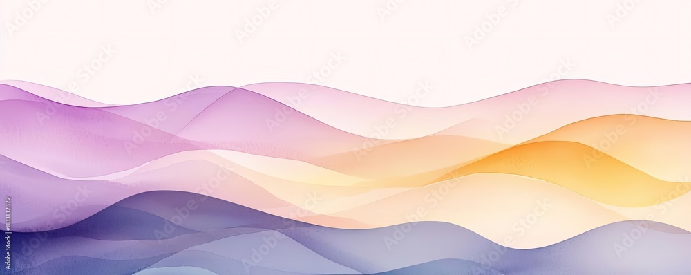Poster Watercolor abstract background concept. Soft wave patterns in pastel colors for backgrounds and creative designs.
