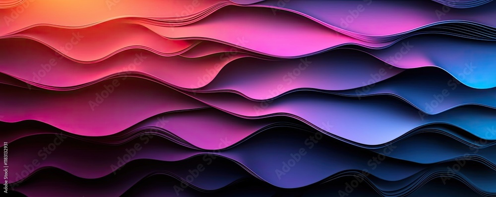 Aufkleber Layer abstract background concept. Abstract colorful waves background with vibrant flowing shapes and gradients.