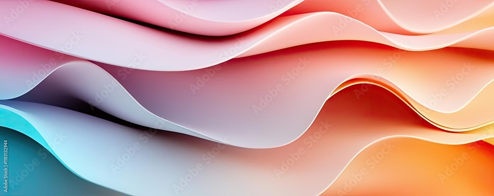 Aufkleber Layer abstract background concept. Abstract colorful waves creating a dynamic and modern background design.