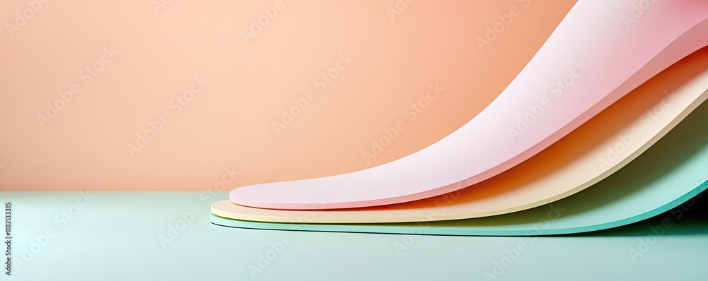 Aufkleber Layer abstract background concept. Colorful paper waves create a modern and artistic visual for design projects.