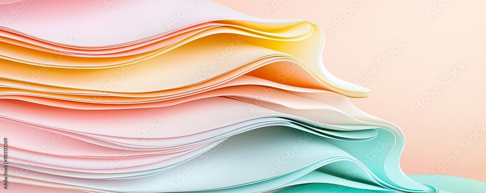 Poster layer abstract background concept. vibrant, layered paper textures in pastel colors for creative des