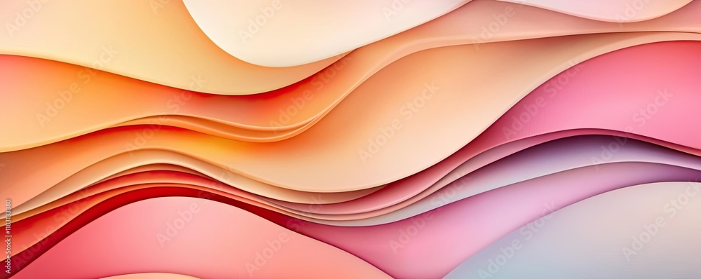 Poster layer abstract background concept. abstract waves of orange and pink colors creating a smooth, moder