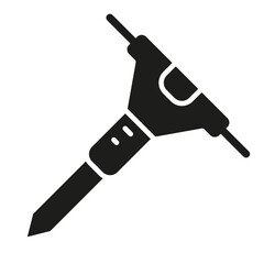 Drilling machine icon in glyph style
