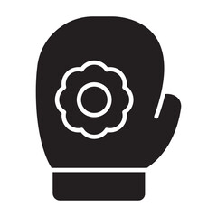 Oven glove icon in glyph style