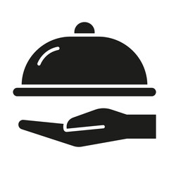Serving food icon in glyph style