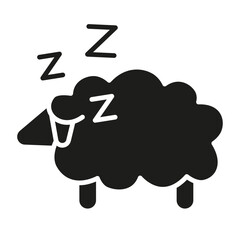 Counting sheep icon in glyph style