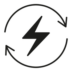 Save energy icon in glyph style