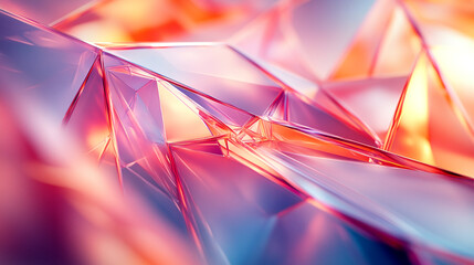Intricate abstract patterns of colorful translucent surfaces reflecting light