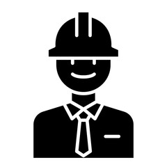 Engineer icon in glyph style