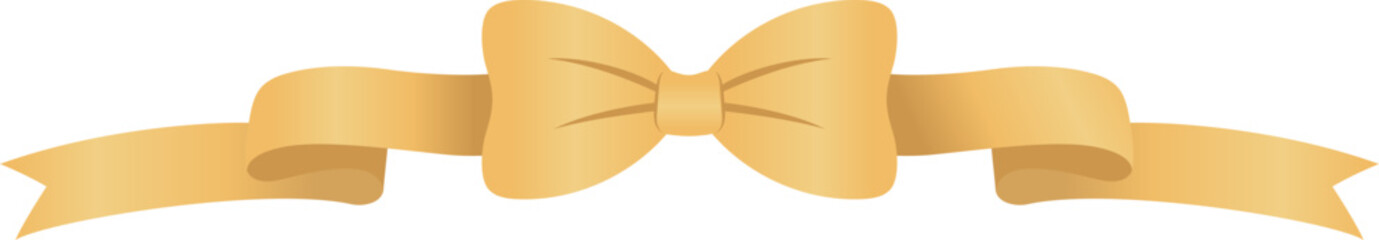Elegant Golden Bow and Ribbon illustration