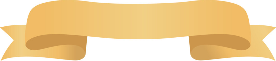 Elegant Golden Curved Ribbon Banner illustration