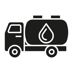 Fuel tanker icon in glyph style