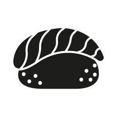 Salmon sushi icon in glyph style