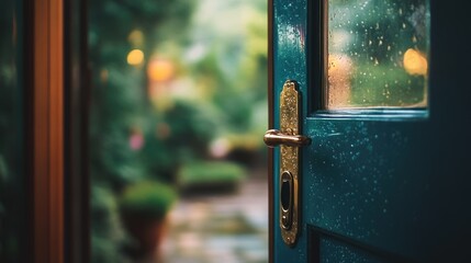 Rainy Day Doorway: A Glimpse into Tranquility