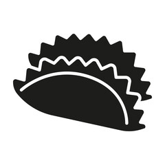 Gyoza icon in glyph style