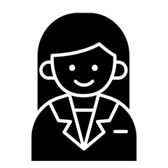 Secretary, business woman icon in glyph style