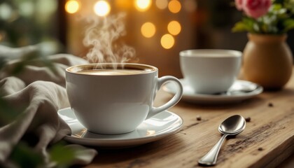 Fototapeta premium Warm and Cozy Coffee Scene