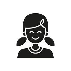 Girl icon in glyph style
