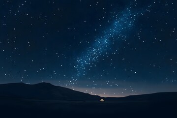 Galaxy Camping Tent in the Night Sky, Generative AI