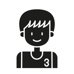 Man Basketball player icon in glyph style