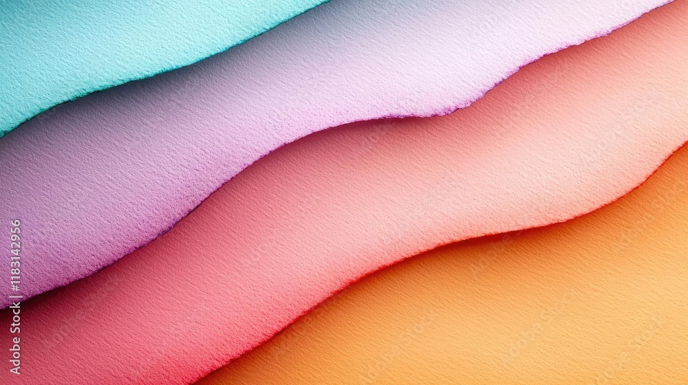 Poster watercolor abstract background concept. colorful layers of fabric showcasing a blend of trendy paste