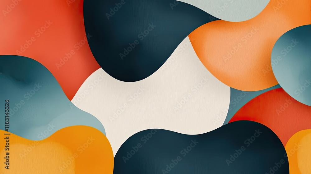 Poster watercolor abstract background concept. abstract shapes and colors blend harmoniously to create a mo