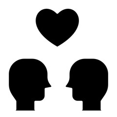 Couple icon in glyph style