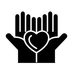 Love donation icon in glyph style