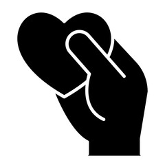 Love donation icon in glyph style