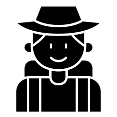 Backpacker icon in glyph style