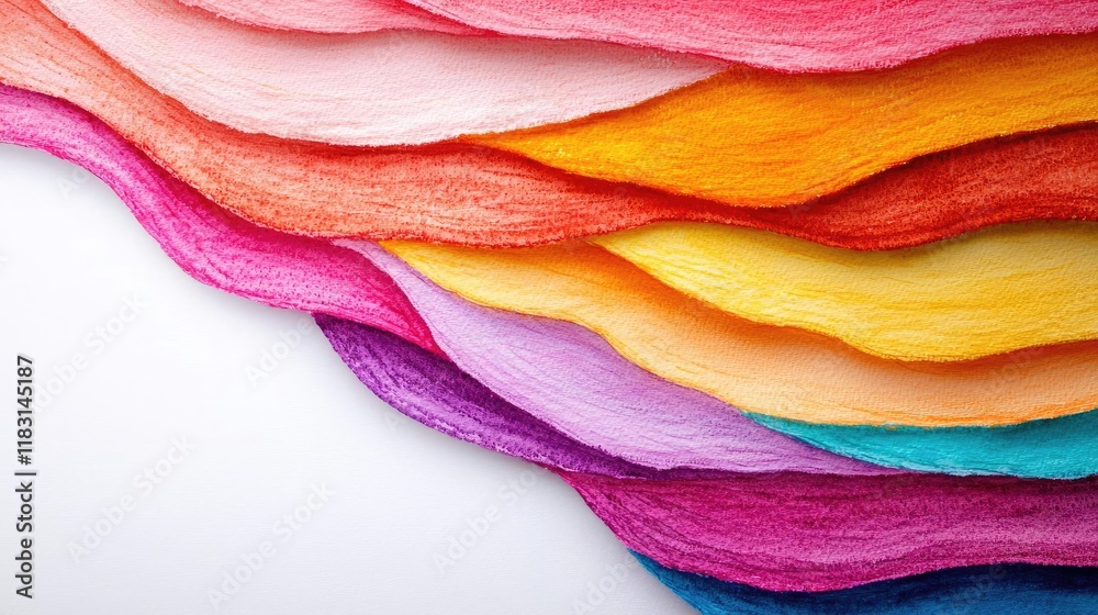 Poster watercolor abstract background concept. colorful fabric layers creating a vibrant and artistic backg