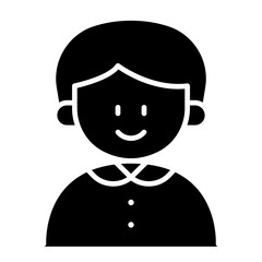 Boy Student icon in glyph style