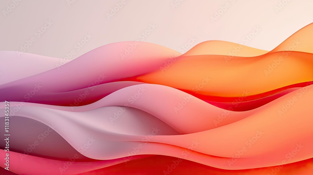 Poster Layer abstract background concept. Abstract waves in soft hues create a calming and modern visual effect.