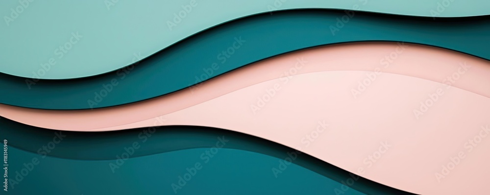 Aufkleber Layer abstract background concept. Abstract waves in soothing colors create a modern and elegant background design.