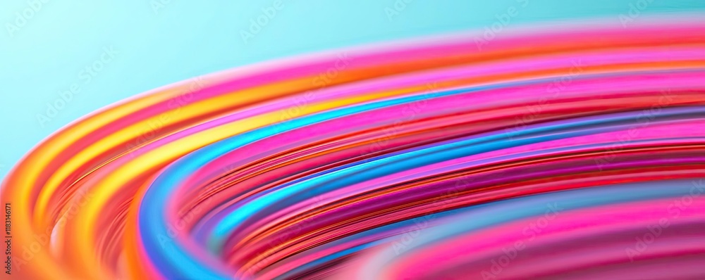 Poster Layer abstract background concept. Vibrant abstract lines in pink, blue, and orange creating a stunning visual effect.