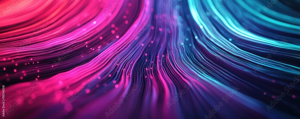 Poster Layer abstract background concept. Vibrant abstract waves in pink and blue create a sense of fluid motion and energy.