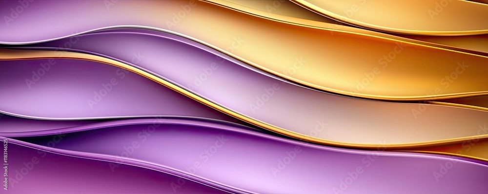 Poster layer abstract background concept. abstract waves with purple, gold, and orange colors create a stun