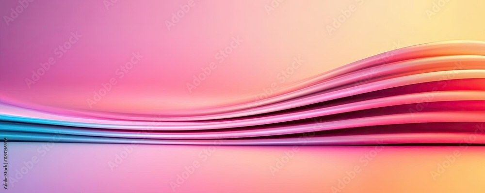 Aufkleber Layer abstract background concept. Colorful abstract waves creating a vibrant and dynamic visual effect.