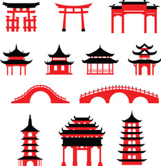 icon of japan gate and architecture
