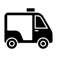 Motor tricycle icon in glyph style