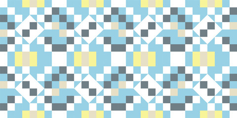 Seamless geometric pattern combination of rhombuses and squares with soft colors. Perfect for printing, design and textiles