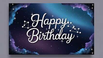 A Celestial Happy Birthday Greeting Card Design