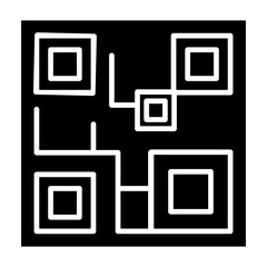 QR code icon in glyph style