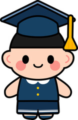 graduating children's character in a school hat
