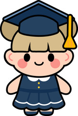 graduating children's character in a school hat