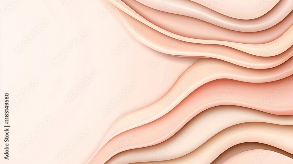 Poster Layer abstract background concept. Abstract layered design with gentle curves in soft hues creating a modern aesthetic.