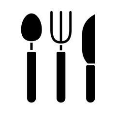 Cutlery icon in glyph style